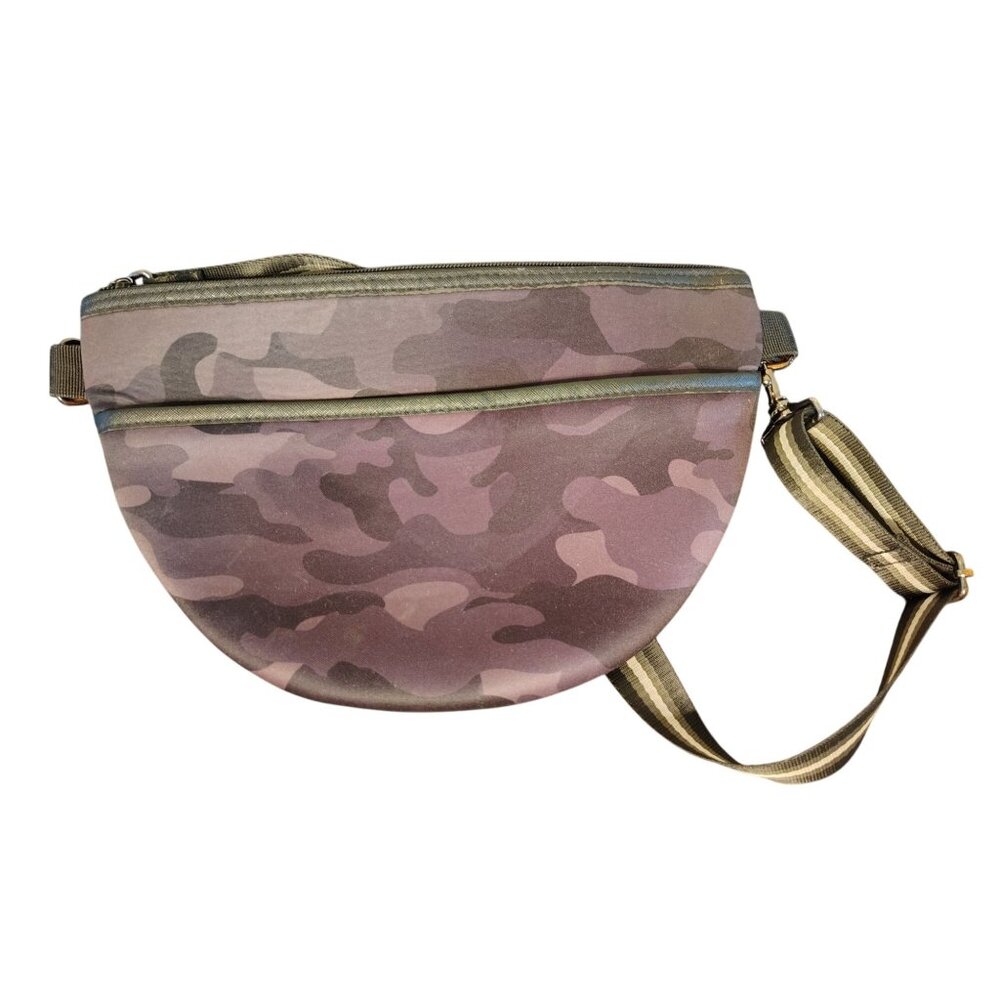 Haute Shore Neoprene Fanny Pack, Belt Bag, Adjustable Strap Gray Camo Camouflage